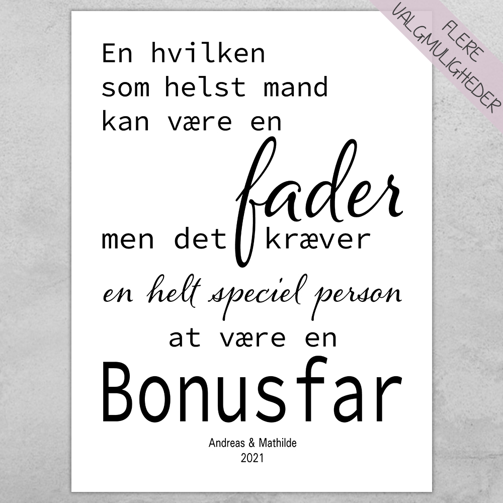 En Hvilken Som Helst Mand Kan Være En Fader - Bonusfar | Plakat ...