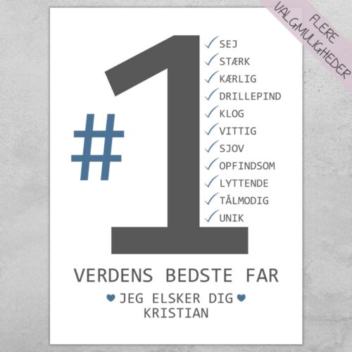 #1 Verdens bedste far | Plakat