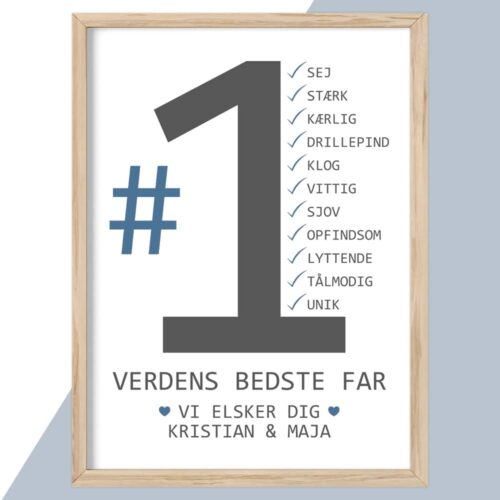 #1 Verdens bedste far | Plakat - Image 2