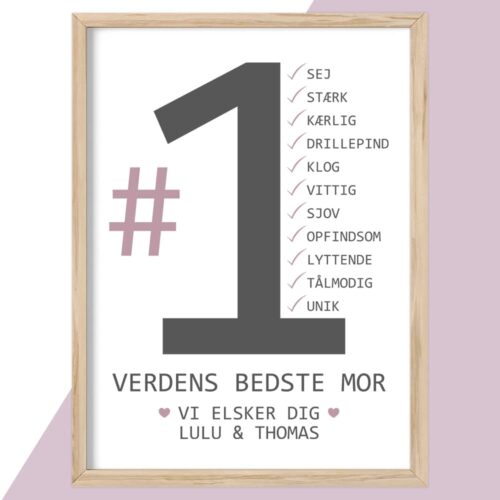#1 Verdens bedste mor | Plakat - Image 2