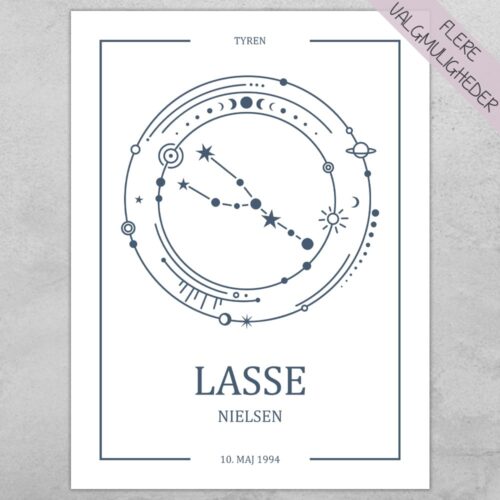 Plakat personlig - Stjernetegn tyren - My Zodiac