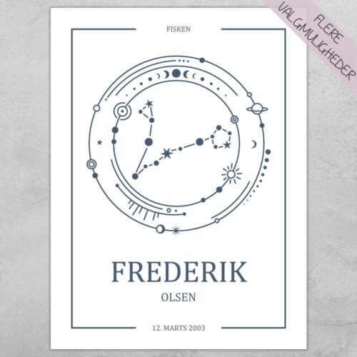 Plakat personlig - Stjernetegn fisken - My Zodiac