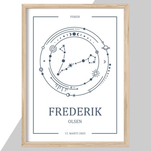 Plakat personlig - Stjernetegn fisken - My Zodiac