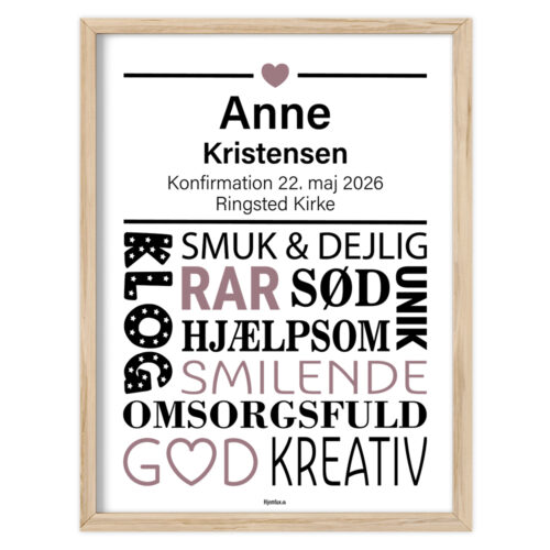 Konfirmation klog, smuk & dejlig | Plakat