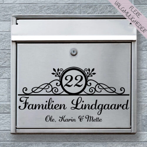 Postkasse stickers - navne stickers - stort udvalg hos Hjemlux.dk