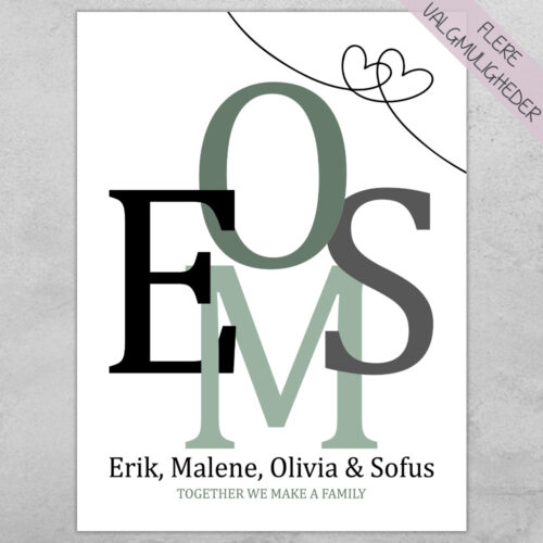 Bogstavsplakat - 4 bogstaver | Plakat