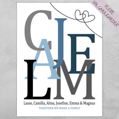 Bogstavsplakat - 6 bogstaver | Plakat