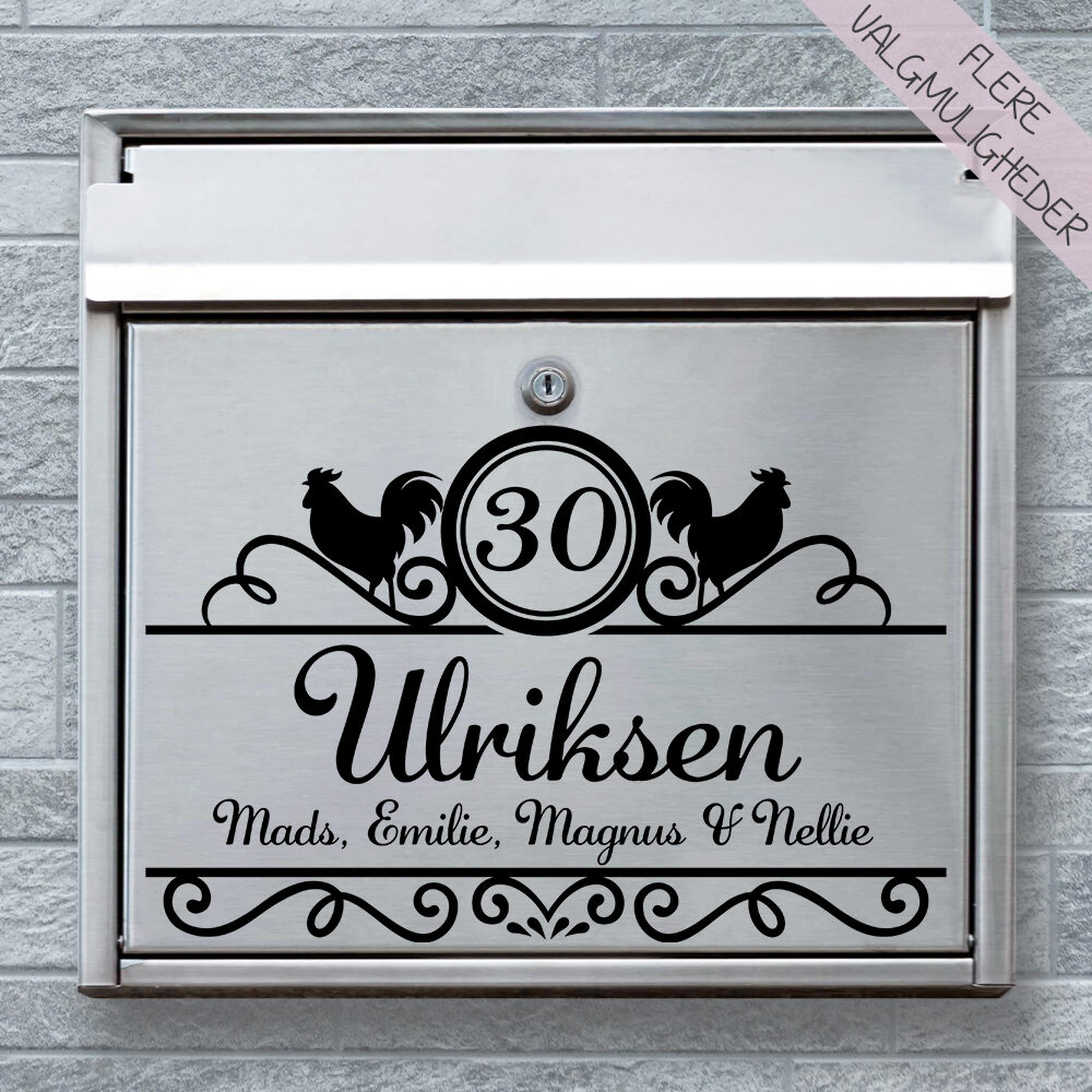 Postkasse stickers - navne stickers - stort udvalg hos Hjemlux.dk