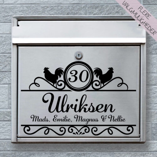 Postkasse stickers - navne stickers - stort udvalg hos Hjemlux.dk