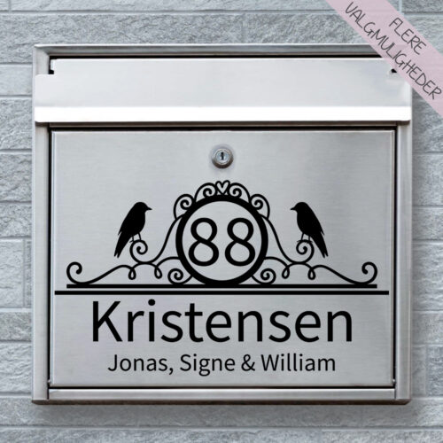 Postkasse stickers - navne stickers - stort udvalg hos Hjemlux.dk