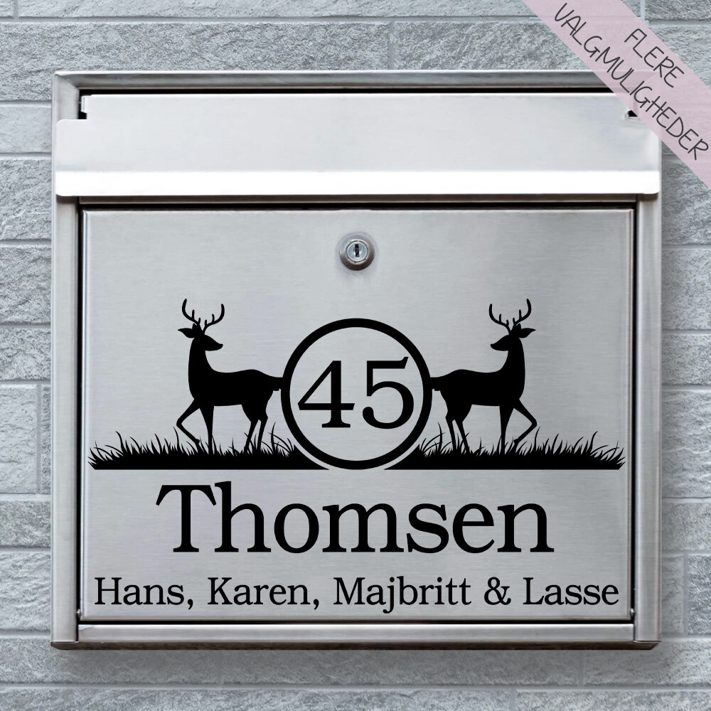 Postkasse stickers - navne stickers - stort udvalg hos Hjemlux.dk