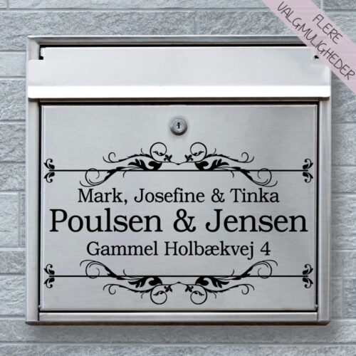 Postkasse stickers - navne stickers - stort udvalg hos Hjemlux.dk