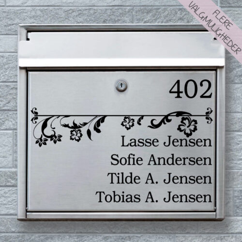 Postkasse stickers - navne stickers - stort udvalg hos Hjemlux.dk