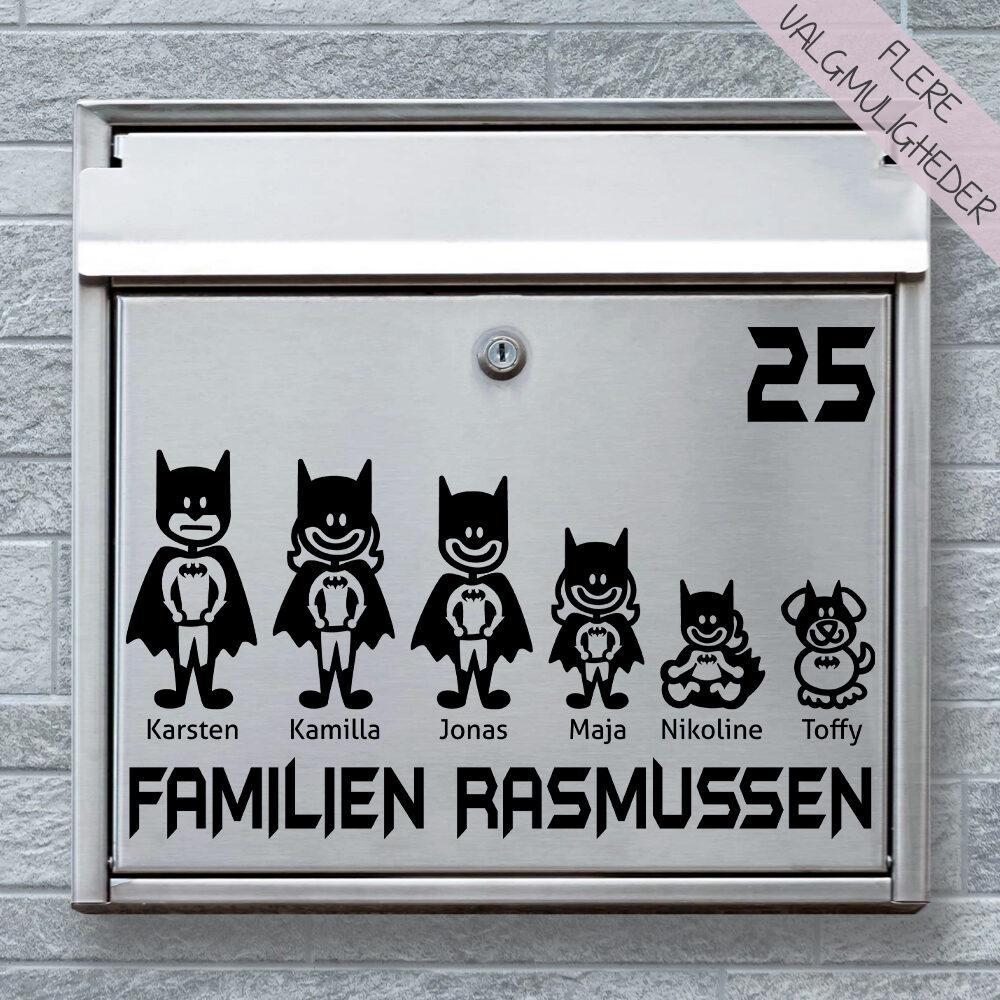 Postkasse stickers - navne stickers - stort udvalg hos Hjemlux.dk