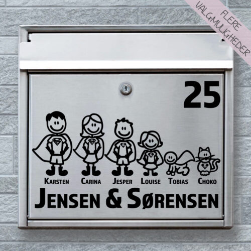 Postkasse stickers - navne stickers - stort udvalg hos Hjemlux.dk