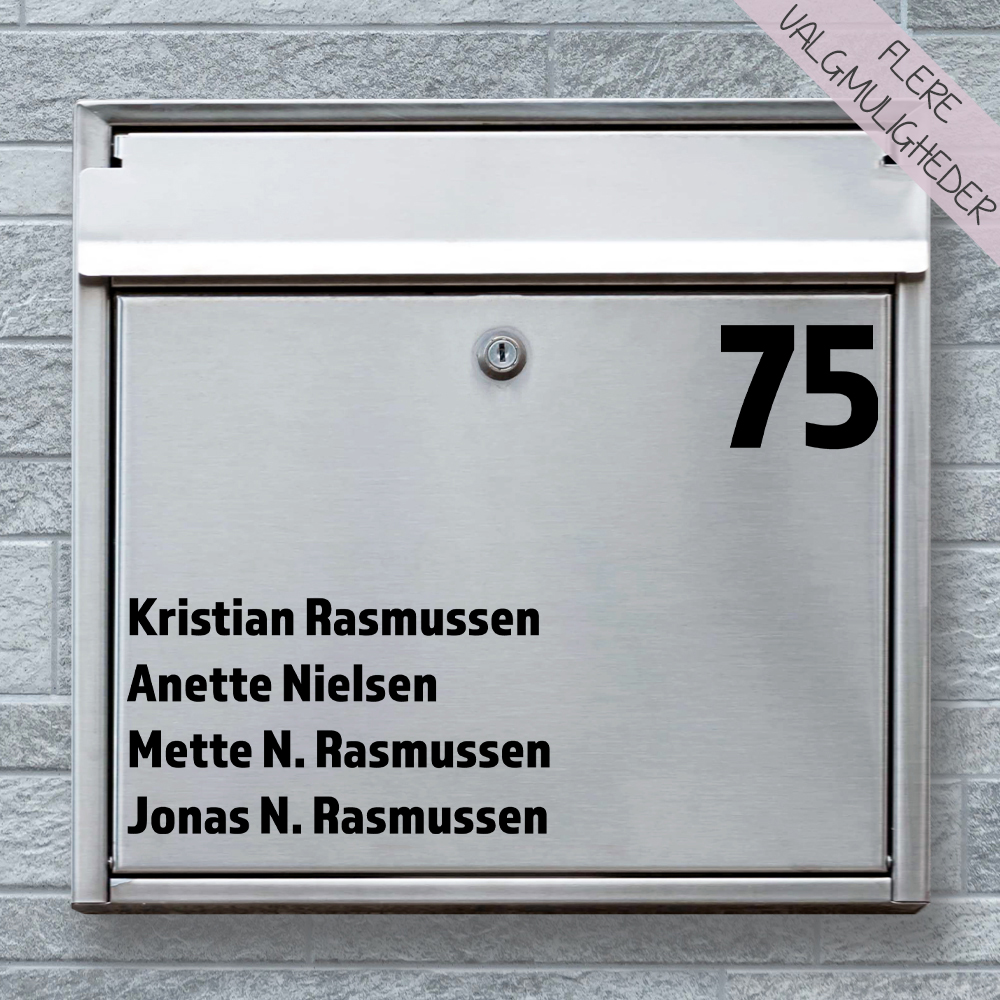 Postkasse stickers - navne stickers - stort udvalg hos Hjemlux.dk