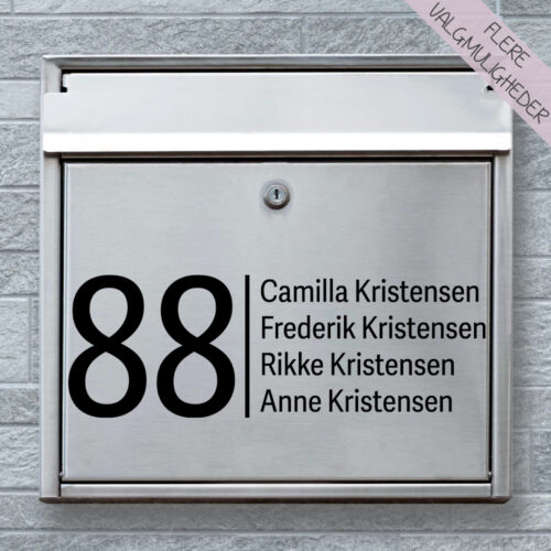 Postkasse stickers - navne stickers - stort udvalg hos Hjemlux.dk