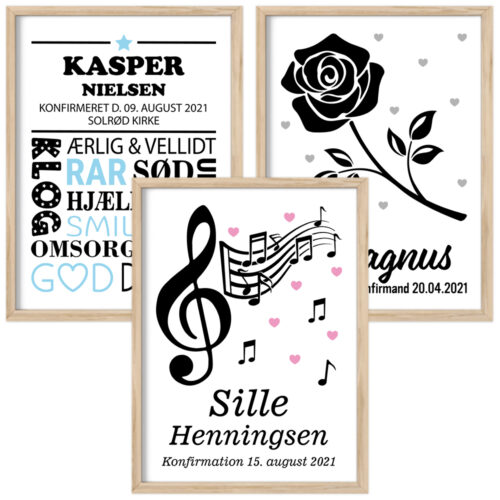 Plakater til konfirmation og nonfirmation