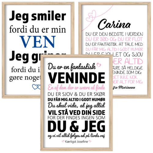 Plakater til venner og veninder