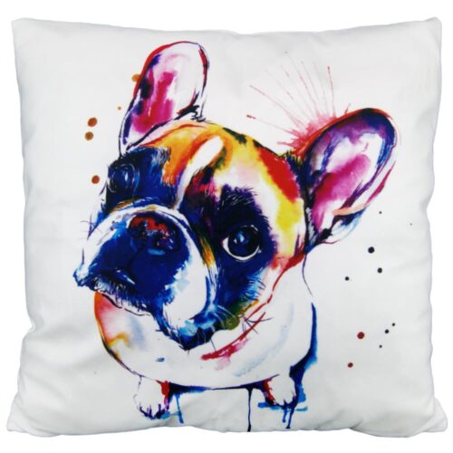 Pyntepude - Pude med watercolor art fransk bulldog - sofapude