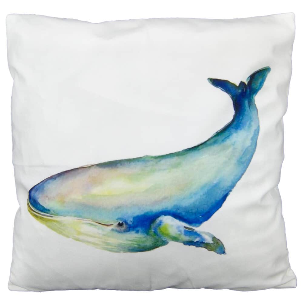Pyntepude - Pude med hval i watercolor art - sofapude