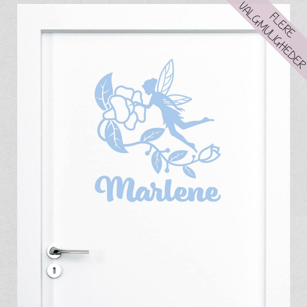 Wallsticker med eget navn & sød fe