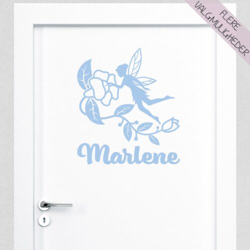 Wallsticker med eget navn & sød fe