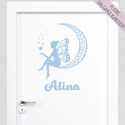 Wallsticker med eget navn & sød fe