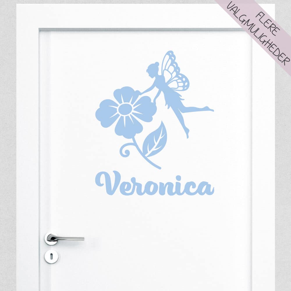 Wallsticker med eget navn & sød fe