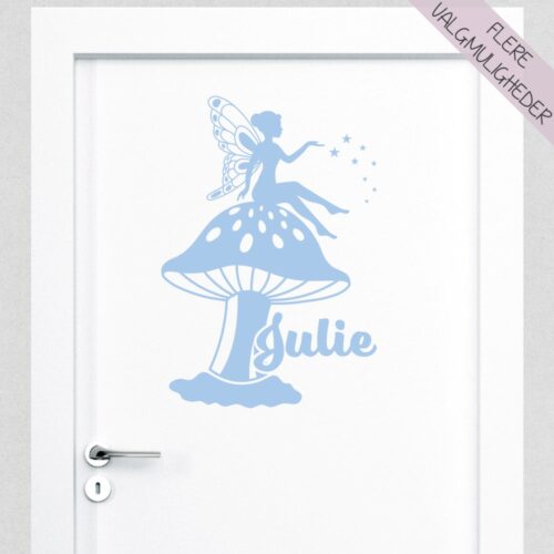 Wallsticker med eget navn & sød fe