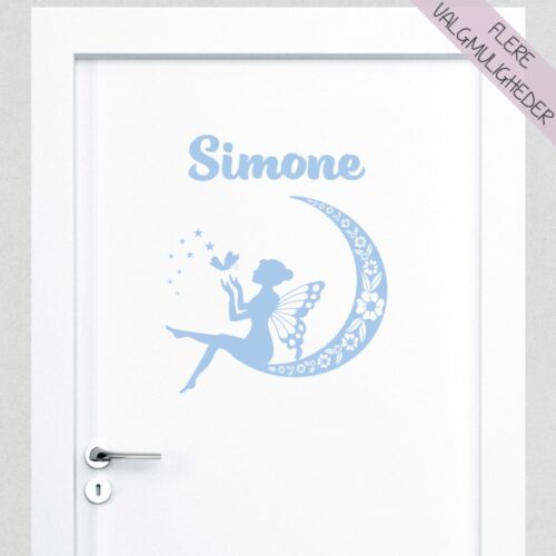 Wallsticker med eget navn & sød fe
