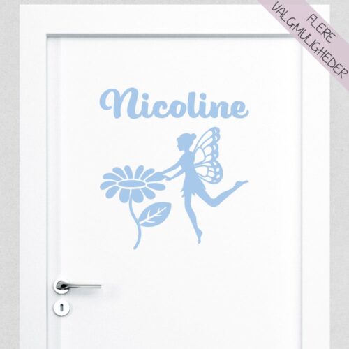 Wallsticker med eget navn & sød fe