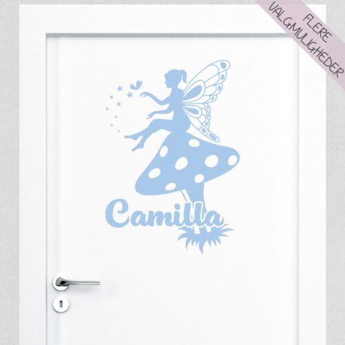 Wallsticker med eget navn & sød fe