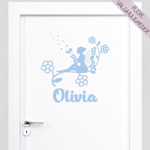 Wallsticker med eget navn & sød fe