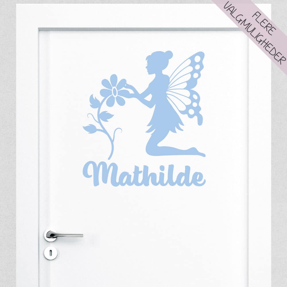 Wallsticker med eget navn & sød fe