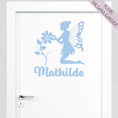 Wallsticker med eget navn & sød fe