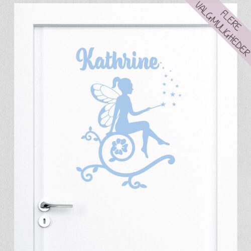 Wallsticker med eget navn & sød fe