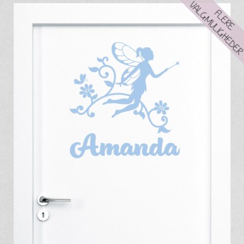 Wallsticker med eget navn & sød fe