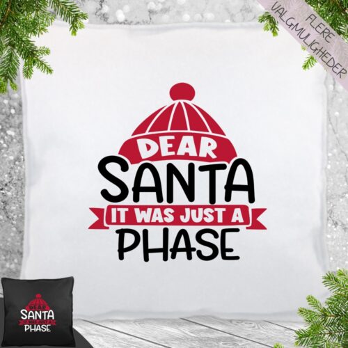 Pyntepude i filt med sjov juletekst