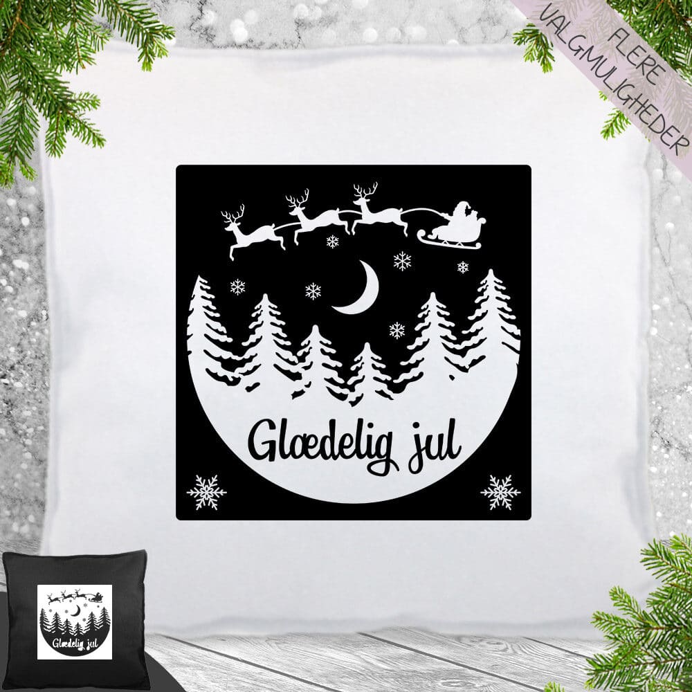 Pyntepude i filt med julemotiv