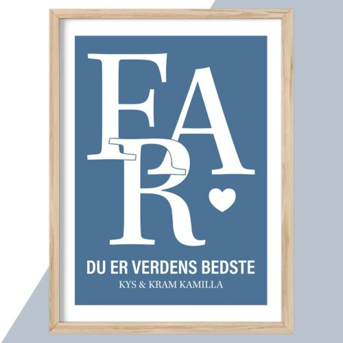Far, du er verdens bedste - farvet baggrund | Plakat - Image 2