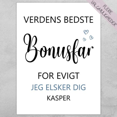 Verdens bedste bonusfar for evigt | Plakat