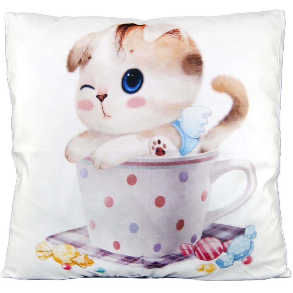 Cuddly playful kitten #3 | Pyntepude med print