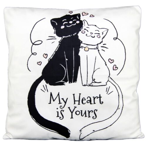Cats - My heart is yours | Pyntepudebetræk med print
