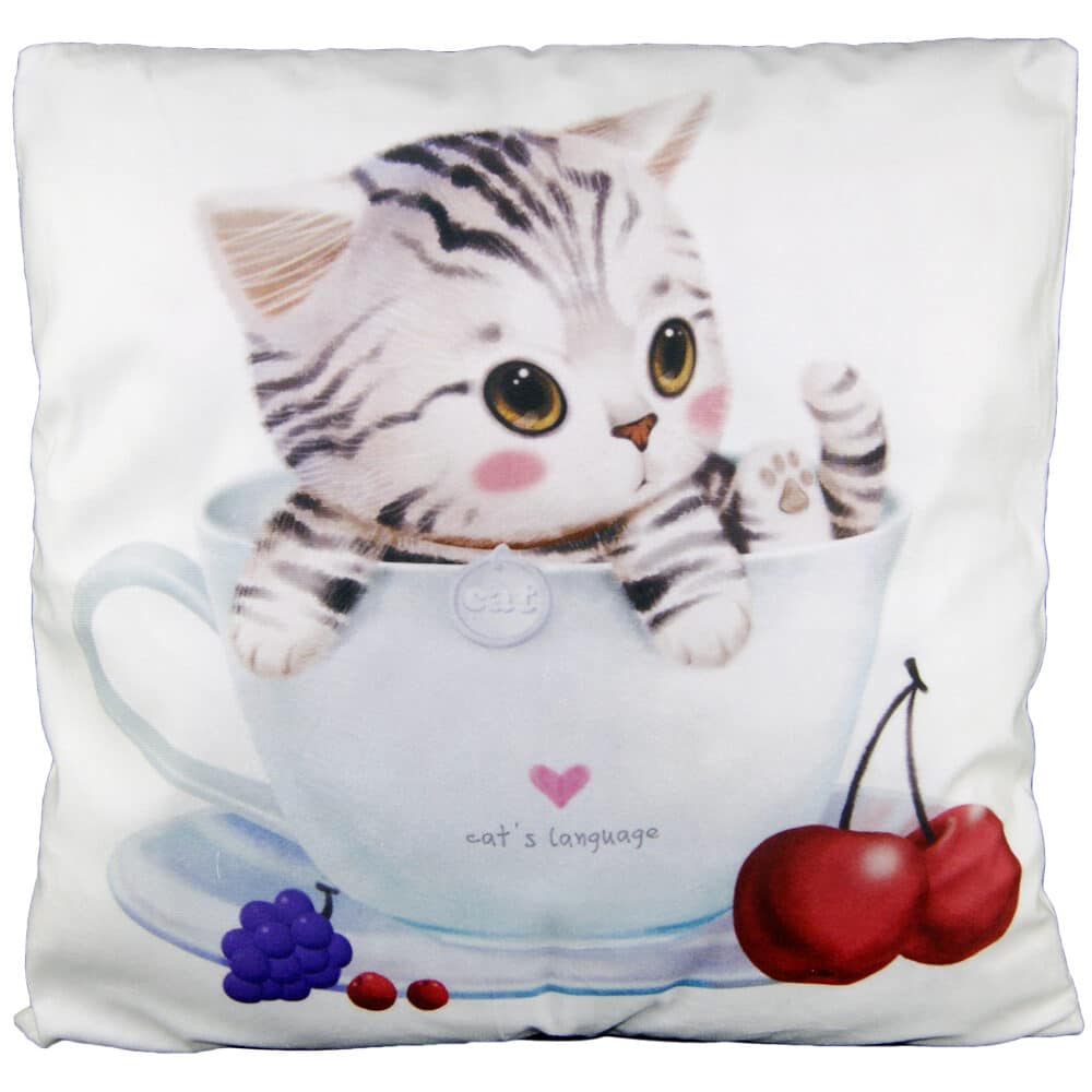 Cuddly playful kitten #4 | Pyntepude med print