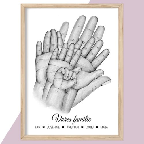 Sketch my family - Vores familie far + 4 børn | Plakat - Image 2