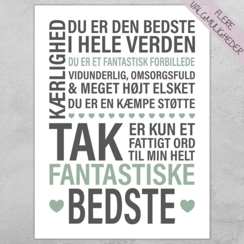 Tak, er kun et fattigt ord - bedste | Plakat
