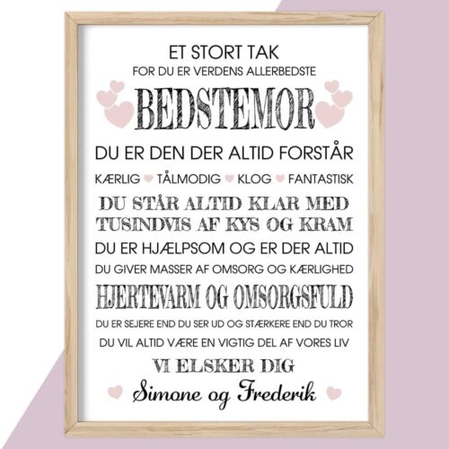 Et stort tak for du er verdens allerbedste - bedstemor | Plakat - Image 2