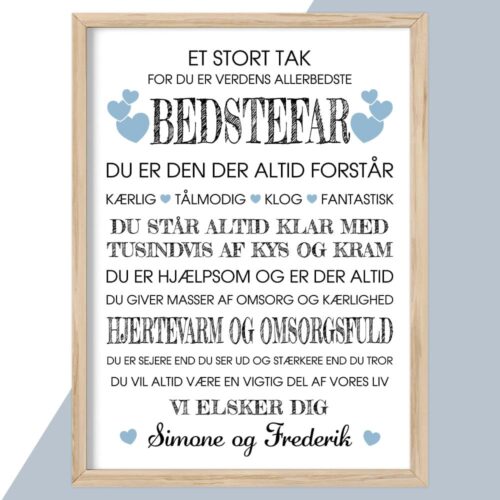 Et stort tak for du er verdens allerbedste - bedstefar | Plakat - Image 2