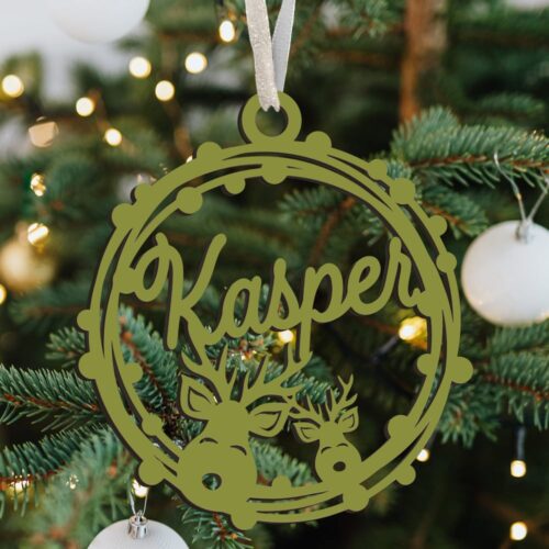 Julekugle #5 | Juleophæng m. farvet overflade